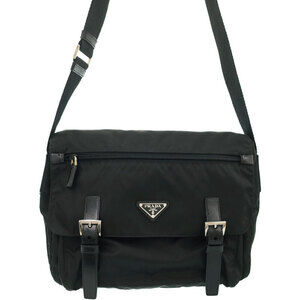 Prada Tessuto Crossbody messenger bag saffiano leather Black